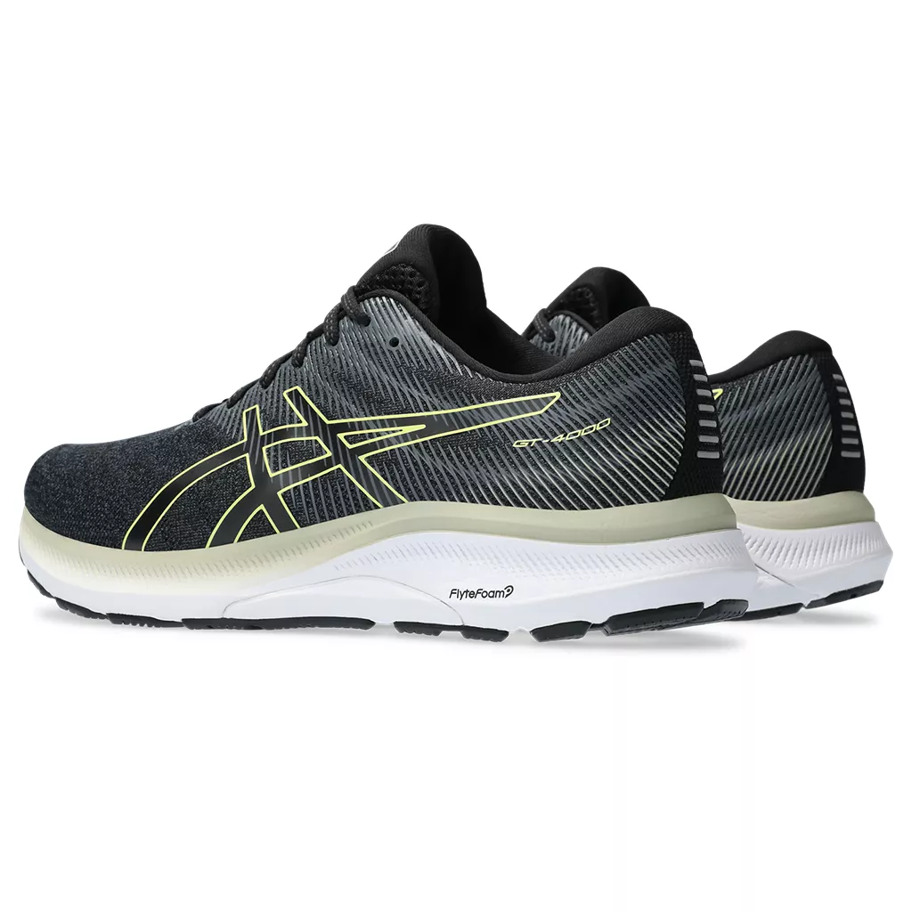 ASICS MENS GT 4000-3 WIDE BLACK/GLOW YELLOW