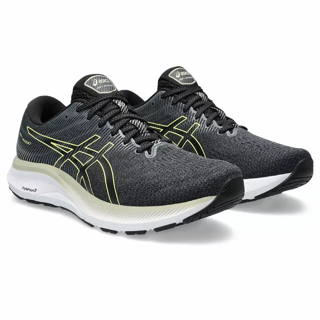 ASICS MENS GT 4000-3 WIDE BLACK/GLOW YELLOW