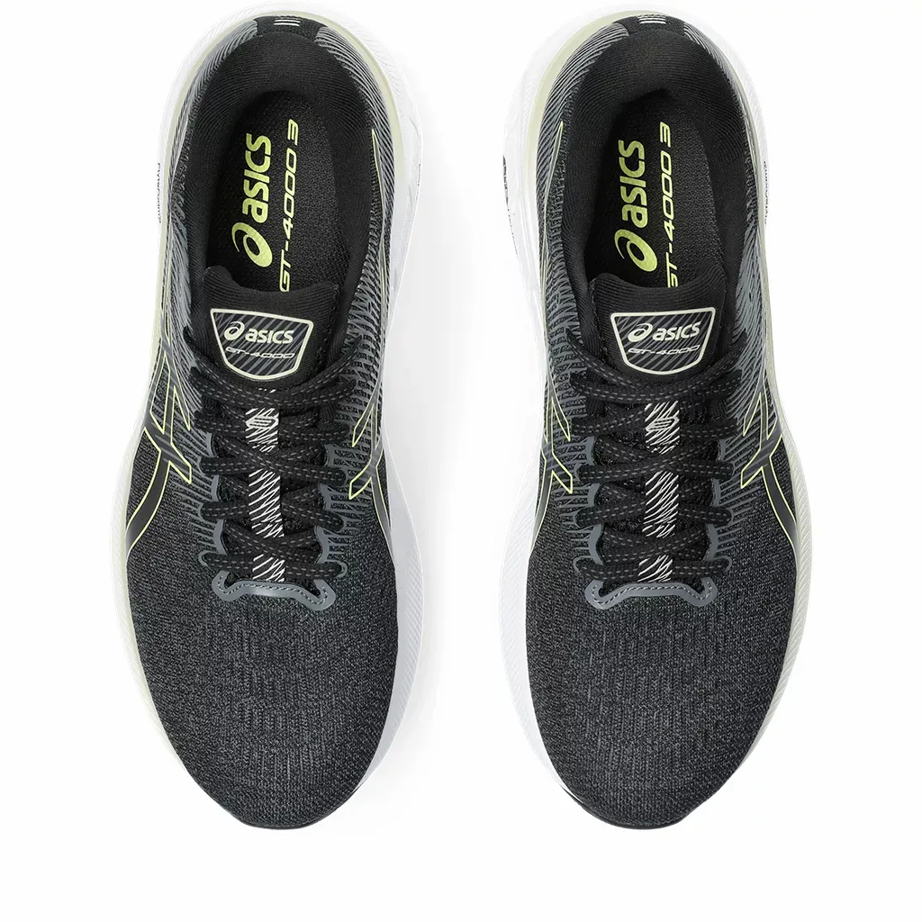 ASICS MENS GT 4000-3 WIDE BLACK/GLOW YELLOW