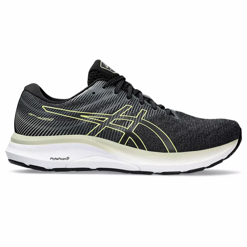 ASICS MENS GT 4000-3 WIDE BLACK/GLOW YELLOW